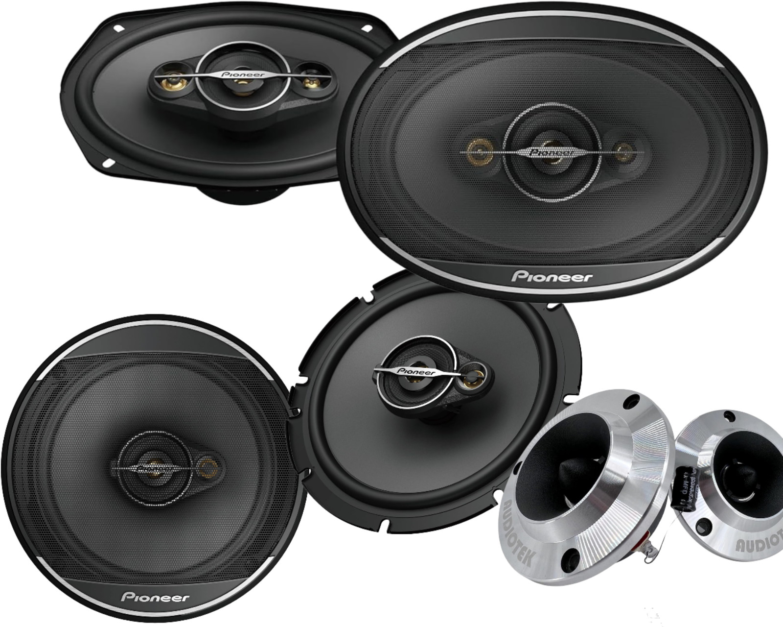 Pioneer 900W 6″x9″ 4-Way & 640W 3-Way 6.5″ Coaxial Car Speakers + 500W Tweeter