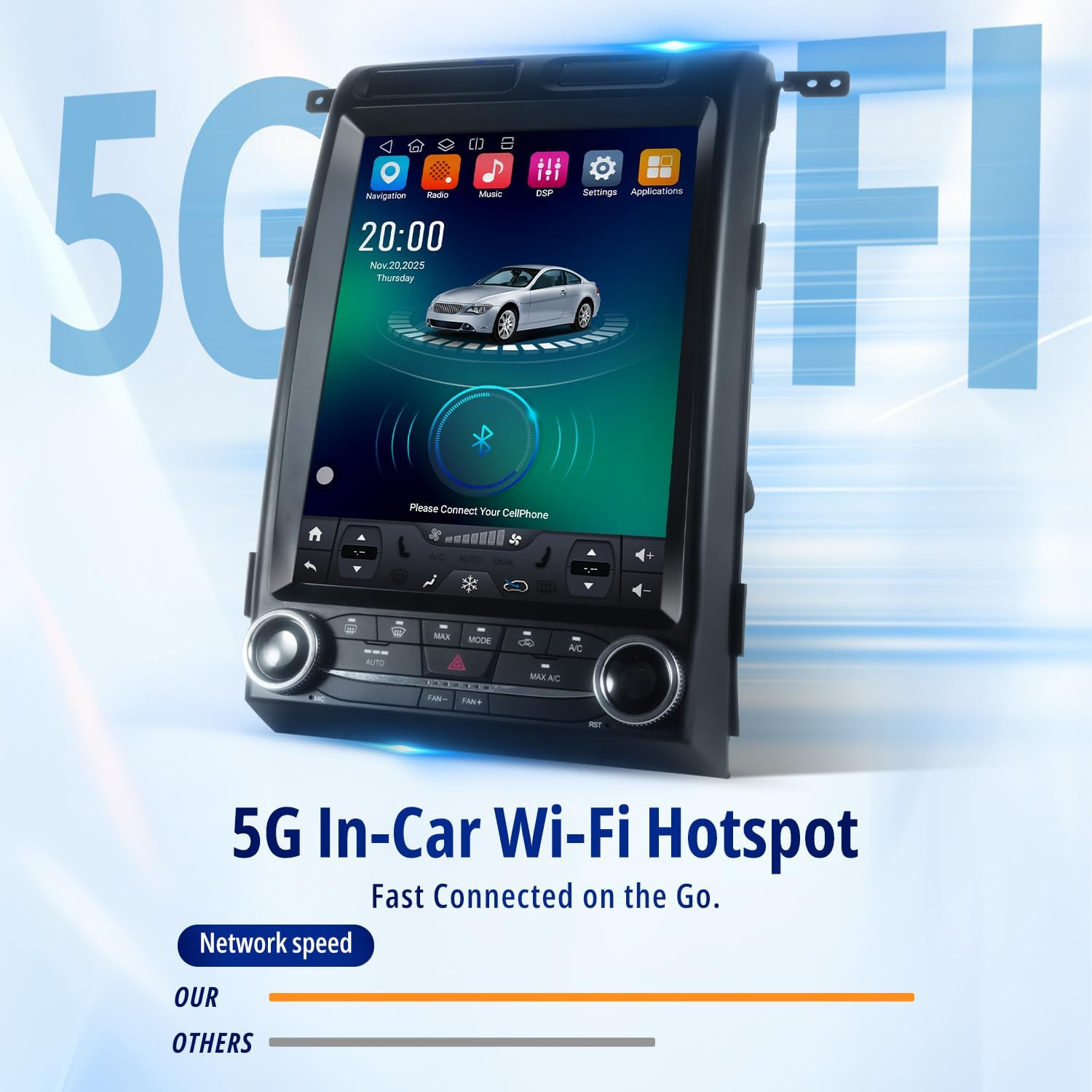 12.1″ Car Radio Upgrade for F150 2009-2014 with 6GB+128GB 8 Core Wireless Carpla