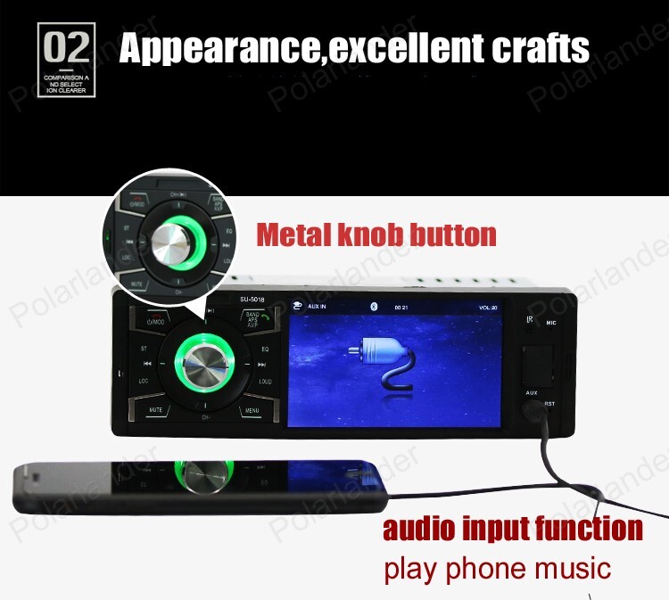 Single 1 DIN Car RadioMP5 USB / TF card AUX/SD 4.1-inch remote control Bluetooth