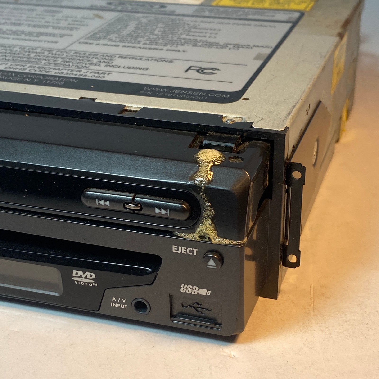 Jensen Car Auto In Dash AM/FM/CD/ DVD Stereo VM9213 UNTESTED