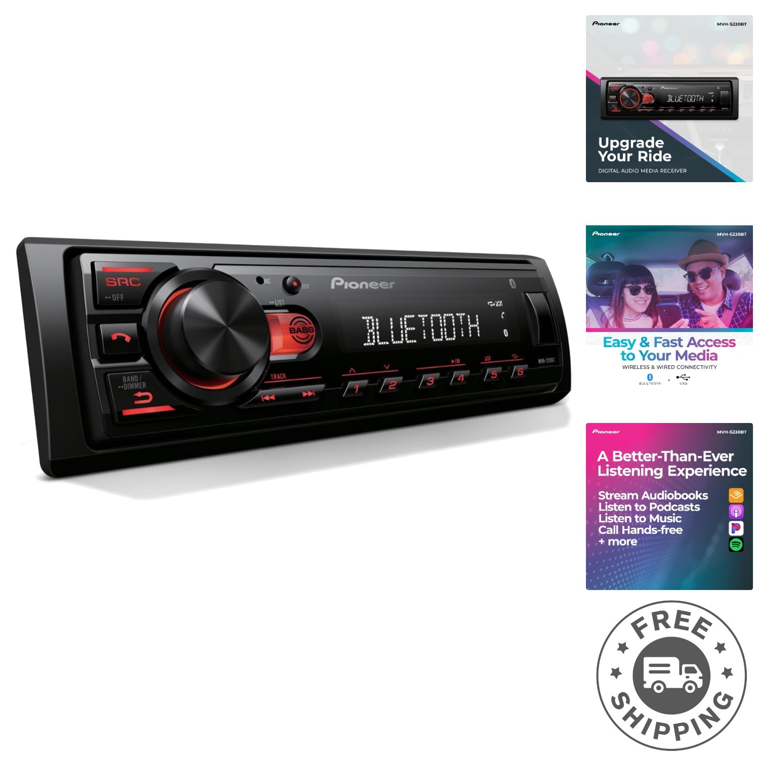 In-Dash Digital Media Receiver – Bluetooth & USB – Ultimate Car Audio Experience