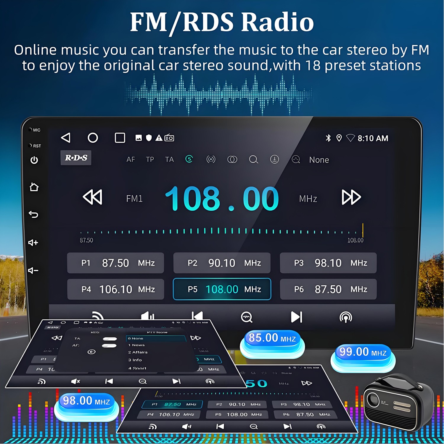 2+32G Android 15.0 Car Radio Stereo For Chevy Silverado GMC Sierra 2007-2013