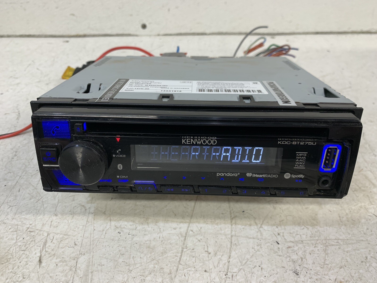 Kenwood KDC-BT275U radio stereo CD player BT AUX USB MP3 AOA 1 din receiver