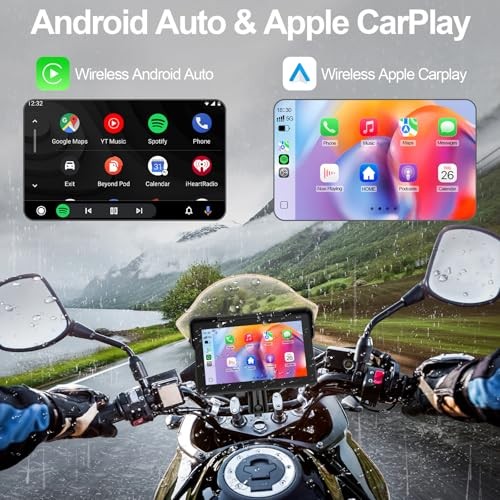 Artman Motorcycle Dash cam Front and Rear, 7” IPS Touch Screen, Portable
