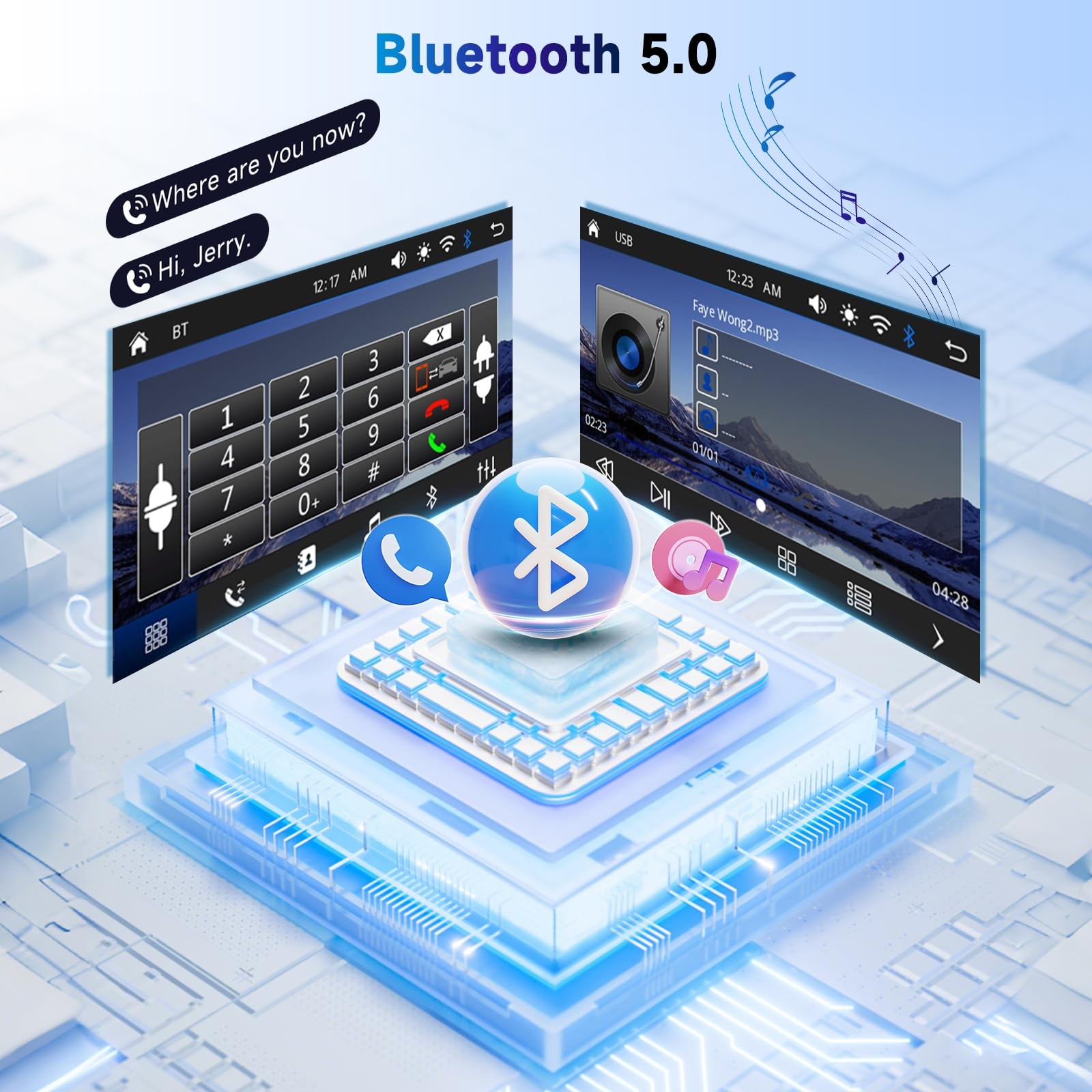 Upgrade Single Din Car Stereo, Wireless Carplay, Android Auto, Bluetooth 5.0,…