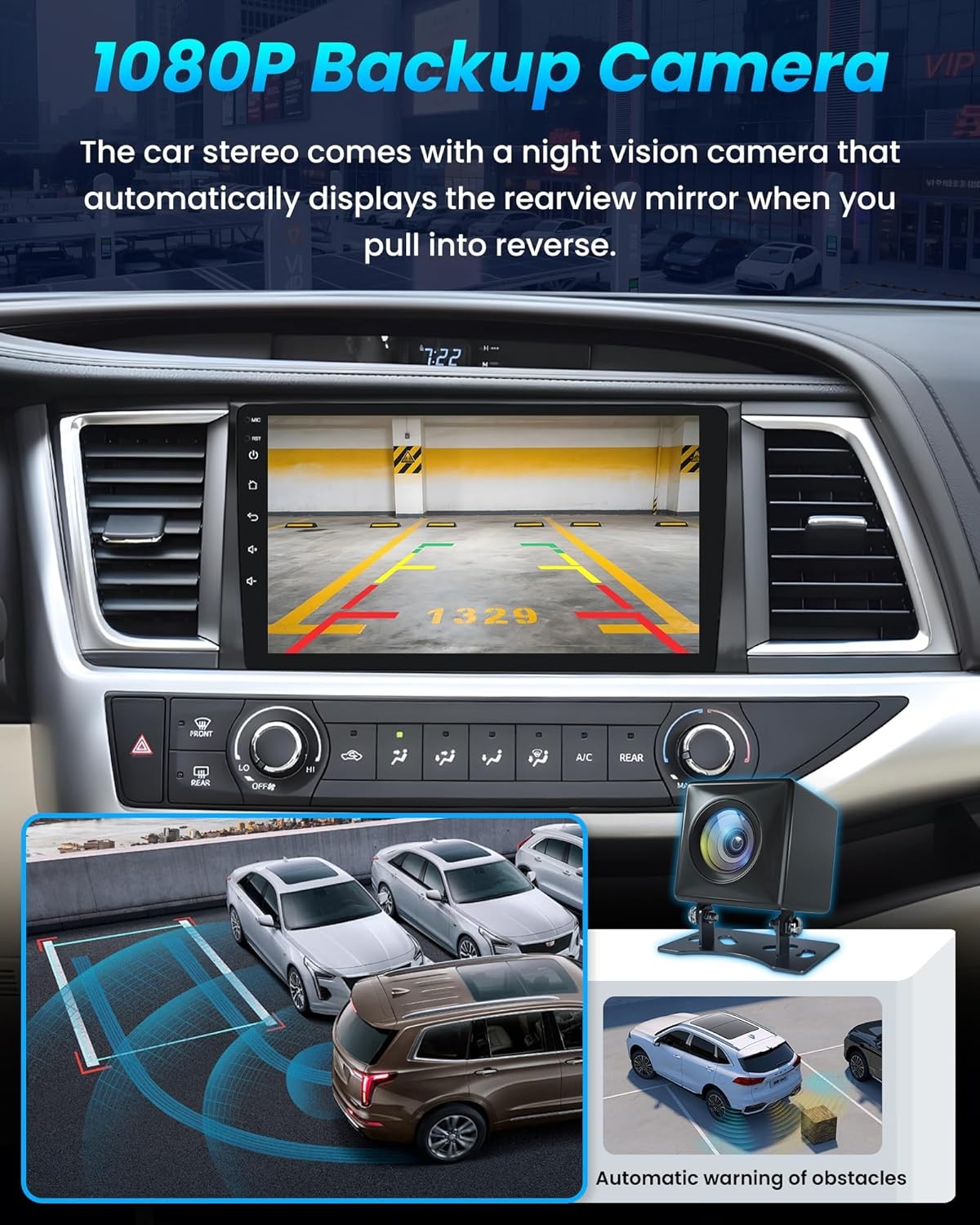 4G+64GB for Toyota Highlander 2014-2019 Car Radio Stereo Wi-Fi GPS 1280*800 Navi