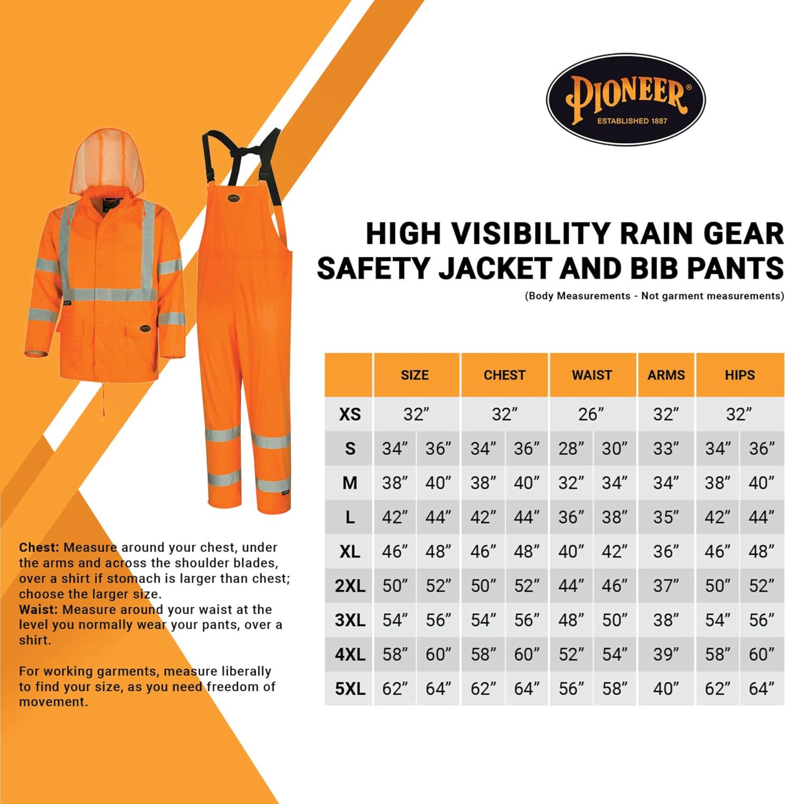 High Visibility Rain Gear Safety Jacket and Bib Pants – Hi Vis, Waterproof, R…