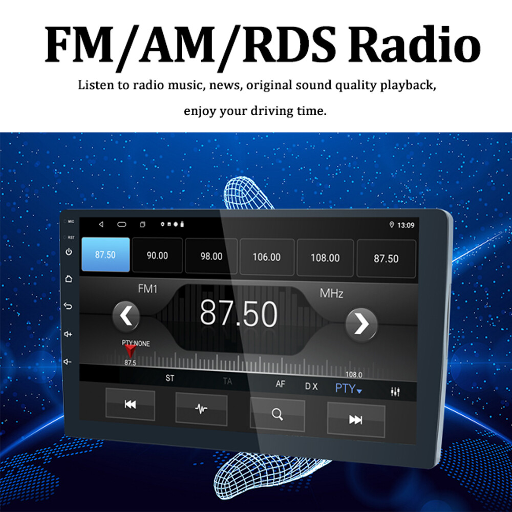 6+128G 2DIN 10” Car Radio Stereo Apple Carplay Android Auto DSP QLED Screen+Cam