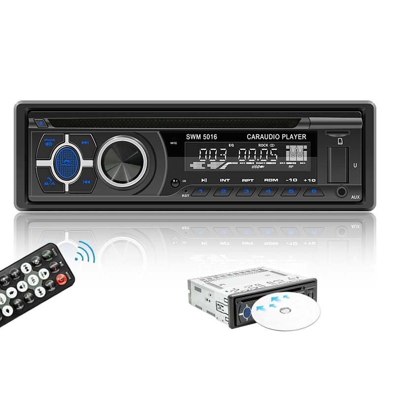 1 Din Car Stereo Radio DVD CD Player Bluetooth FM/RDS/AM Radio MP3 Head Unit LCD