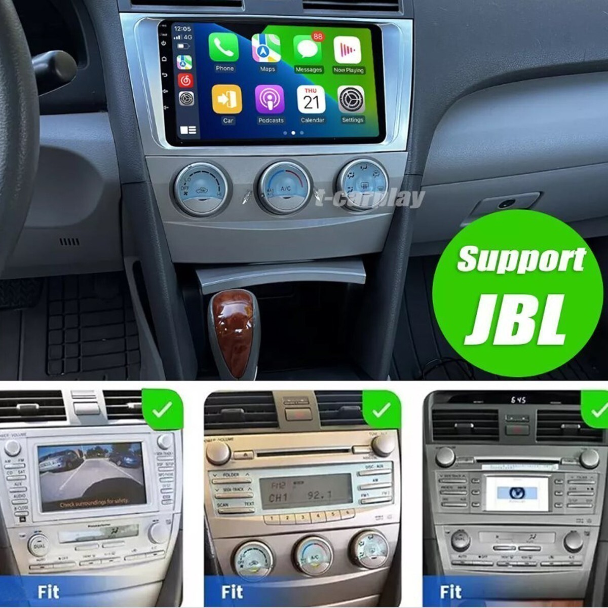 For Toyota Camry Car Radio Stereo Carplay SWC Wireless