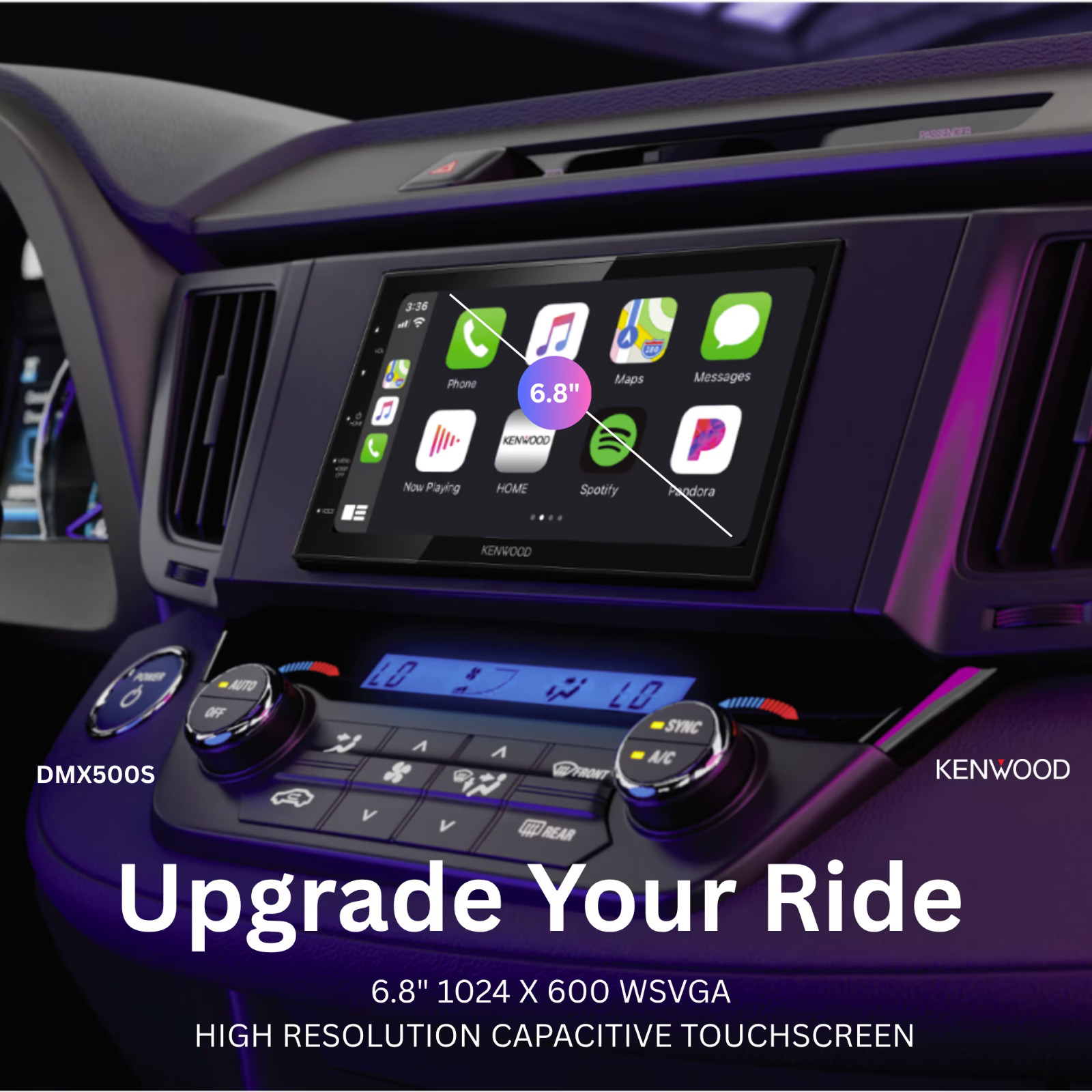 KENWOOD DMX500S 6.8″ Touchscreen Car Stereo with Wireless & Wired Apple CarPlay