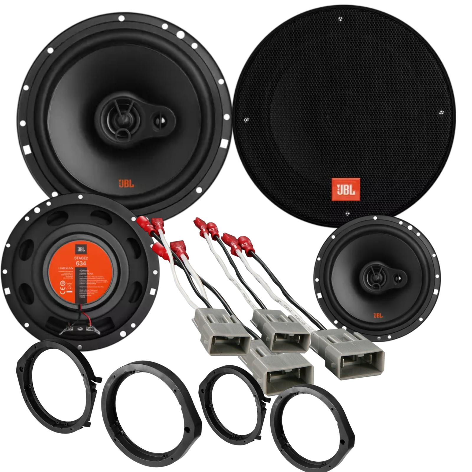 4x JBL 250W Front And Back Speakers for 2008-2022 Honda Accord & 2006-2021 Civic