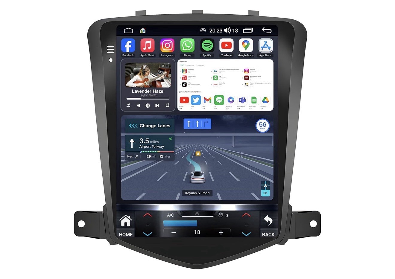 2 DIN Touchscreen Car Stereo Radio CarPlay Android Auto GPS USB Bluetooth