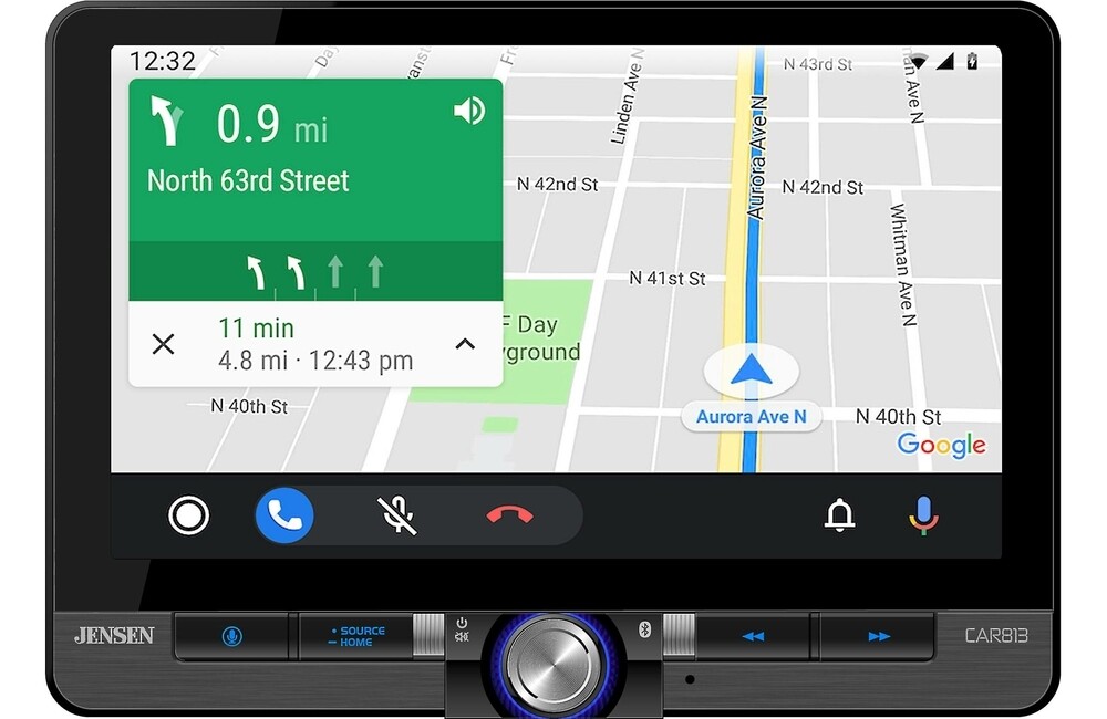 Jensen CAR813 8″ Floating Touchscreen with Bluetooth + License Plate Camera