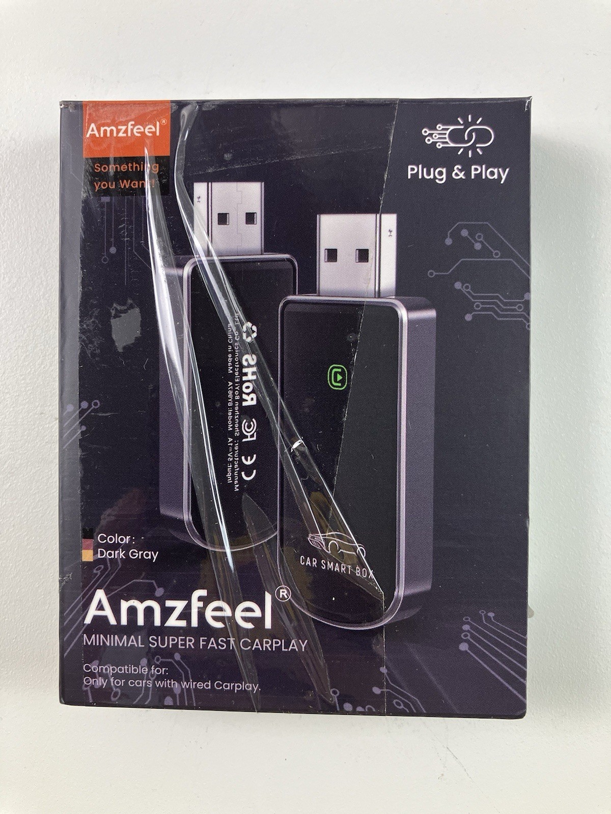Amzfeel Wireless CarPlay Adapter Mini Edition Converts Wired to Wireless CarPlay