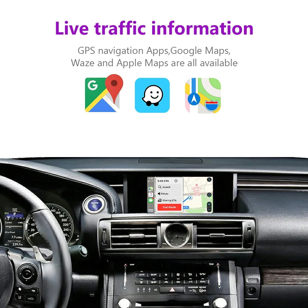 Wireless Carplay Android Auto for Lexus NX RX is ES GS RC CT LS LX LC UX 14-19