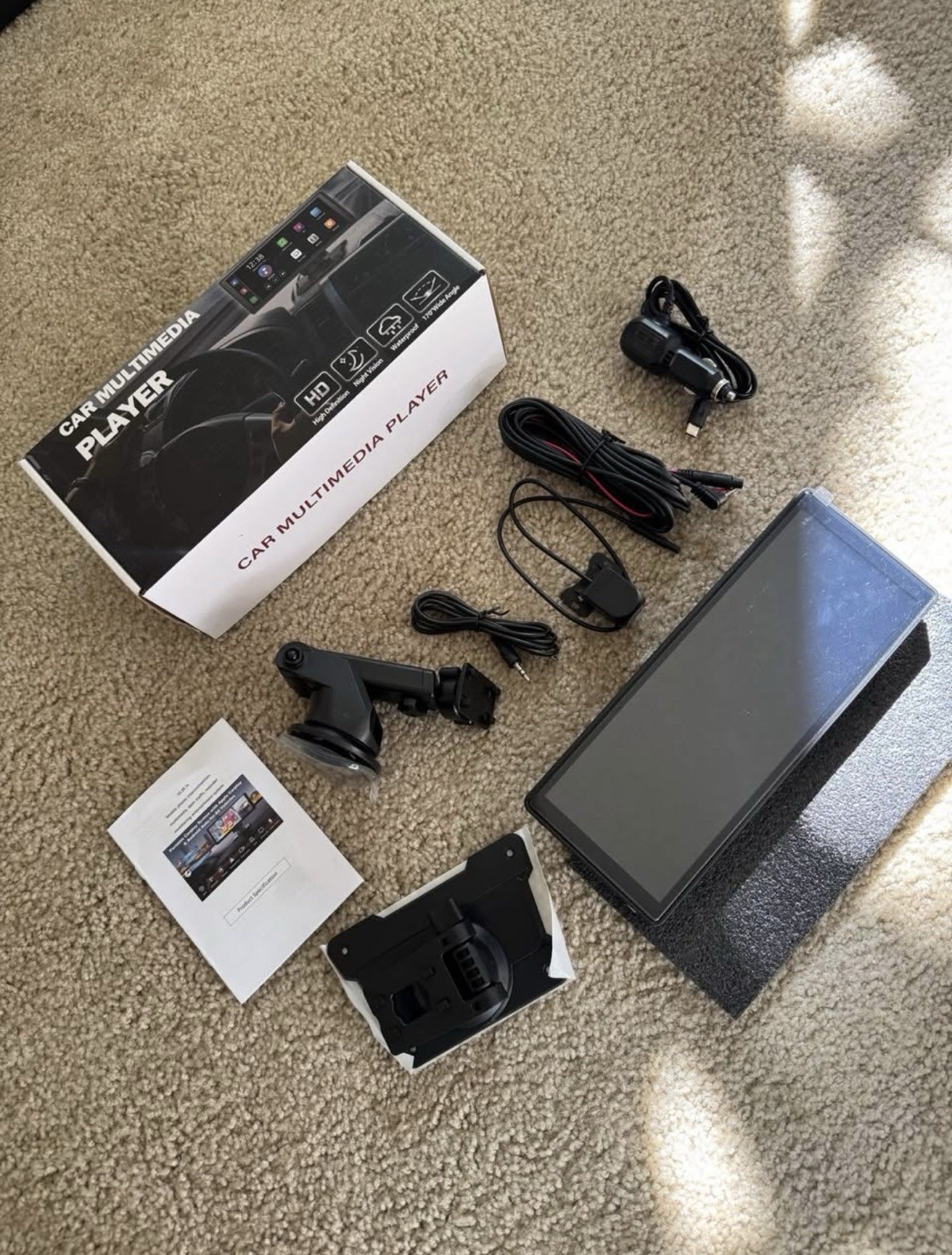 10.26 inch Wireless CarPlay Android Auto Screen Portable Car Stereo 4K Dash Cam