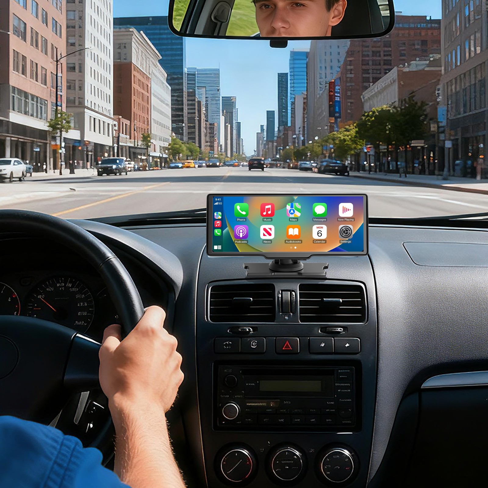 XGODY 10.26″ Touch Screen 4K Dash Cam Apple CarPlay Android Auto Car Radio BT FM