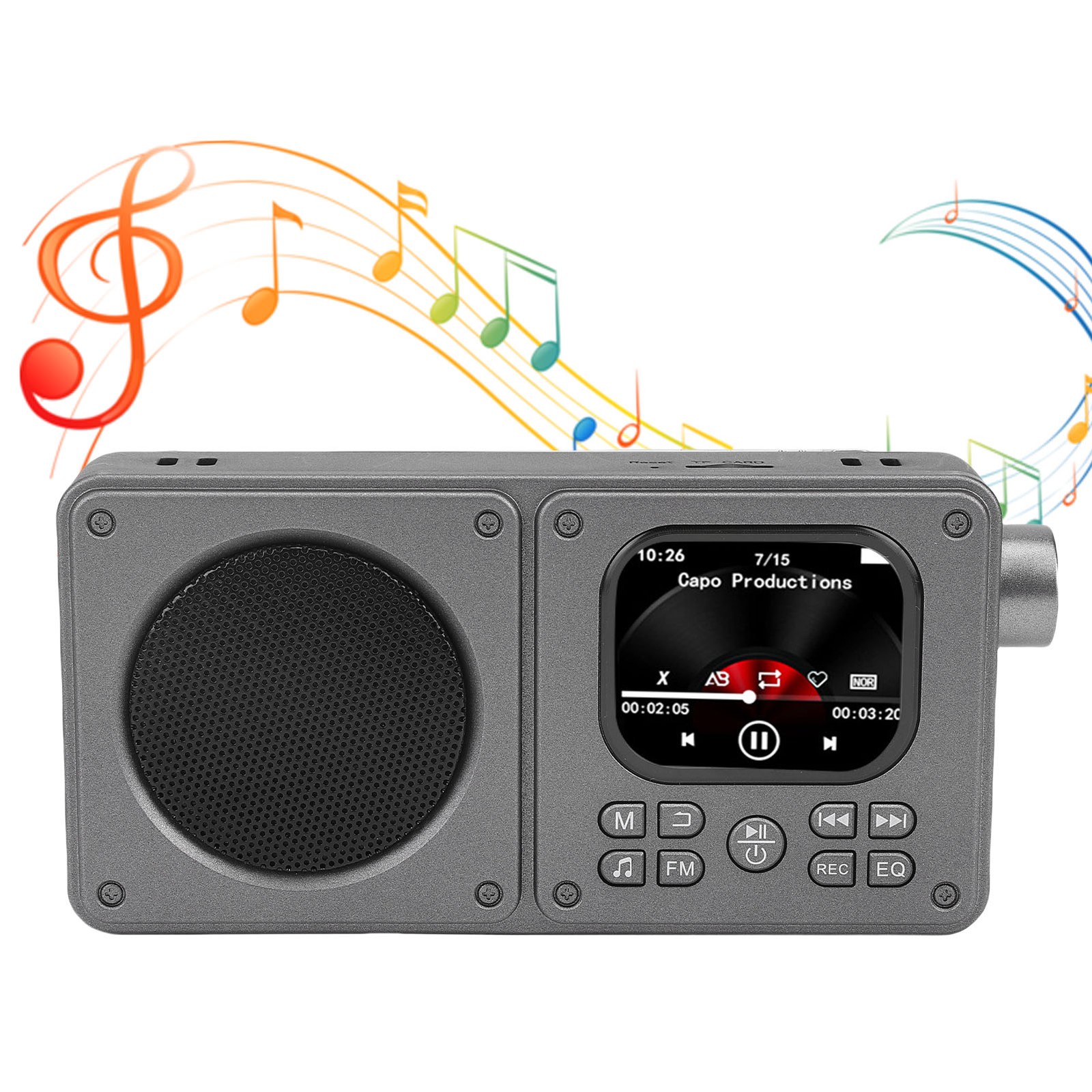 Video Radio AM FM 2.01 Inch Screen MP3 MP4 Player Bluetooth 5.4 Speaker Por FSZJ