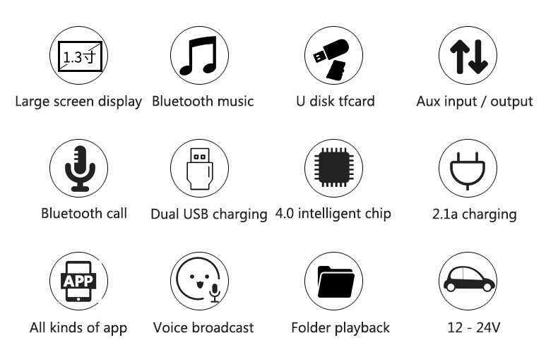 LED Screen Aux Modulator Bluetooth 4.0 Handsfree Car Kit Audio Radio MP3 Player