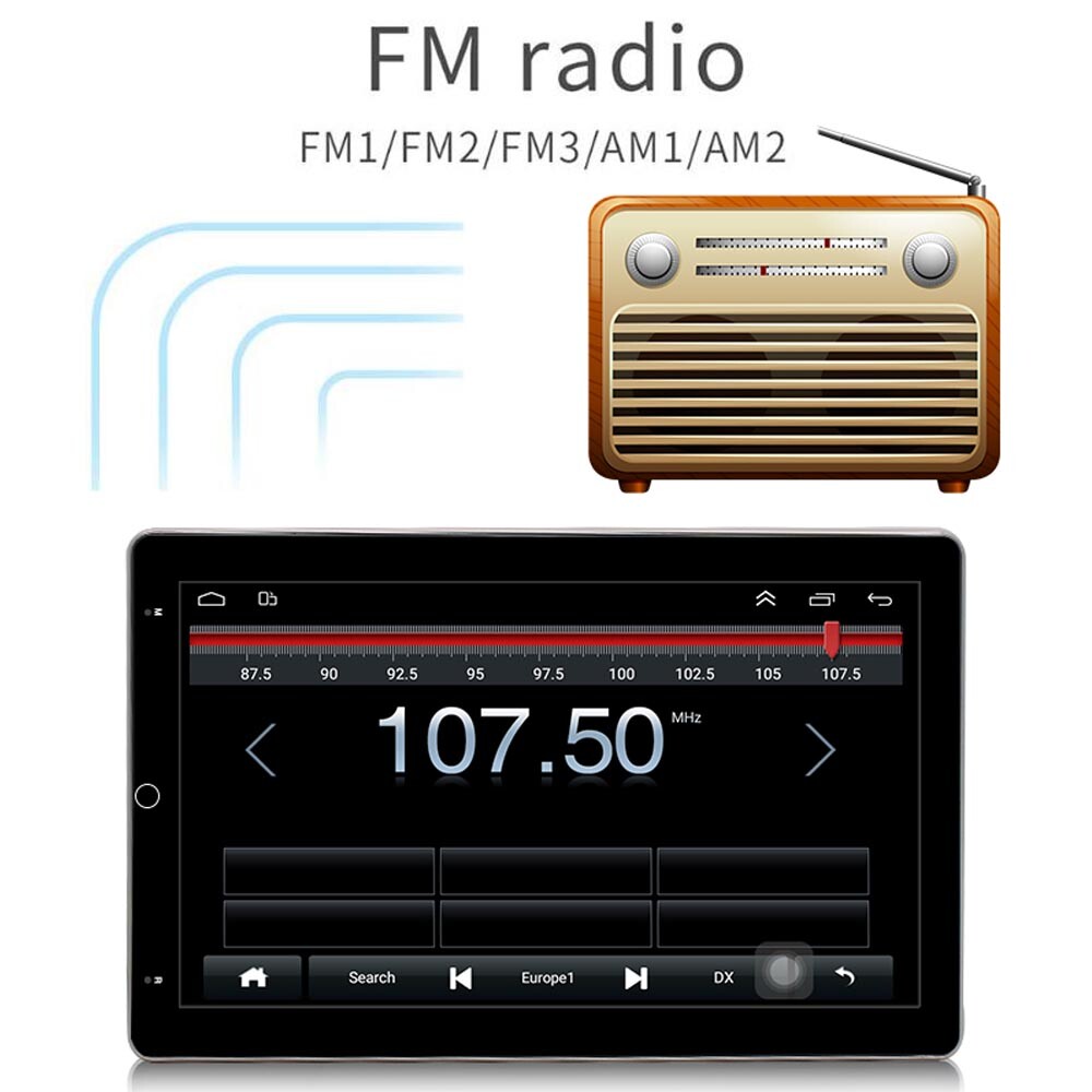 Android 11.0 10.1″ Rotatable Screen Car Stereo Radio GPS Wifi 2Din FM OBD 2+16GB