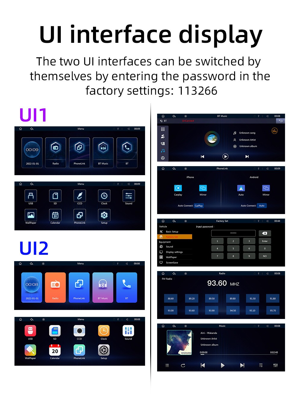 10.26″ Portable Car Stereo Wireless Apple CarPlay Android Auto IPS Screen Radio