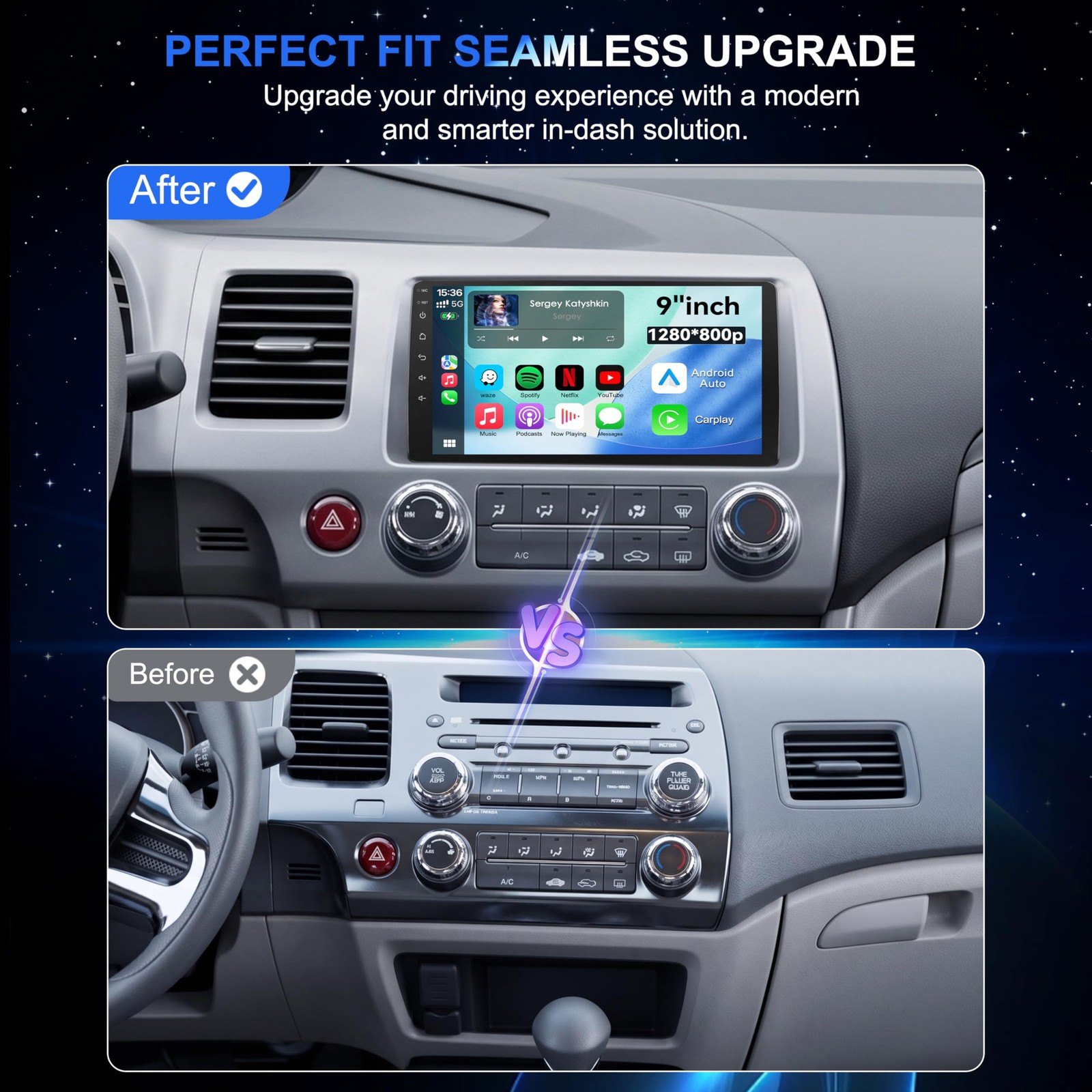 MirthWorld Car Radio Honda Civic 2006-2011 Android 13