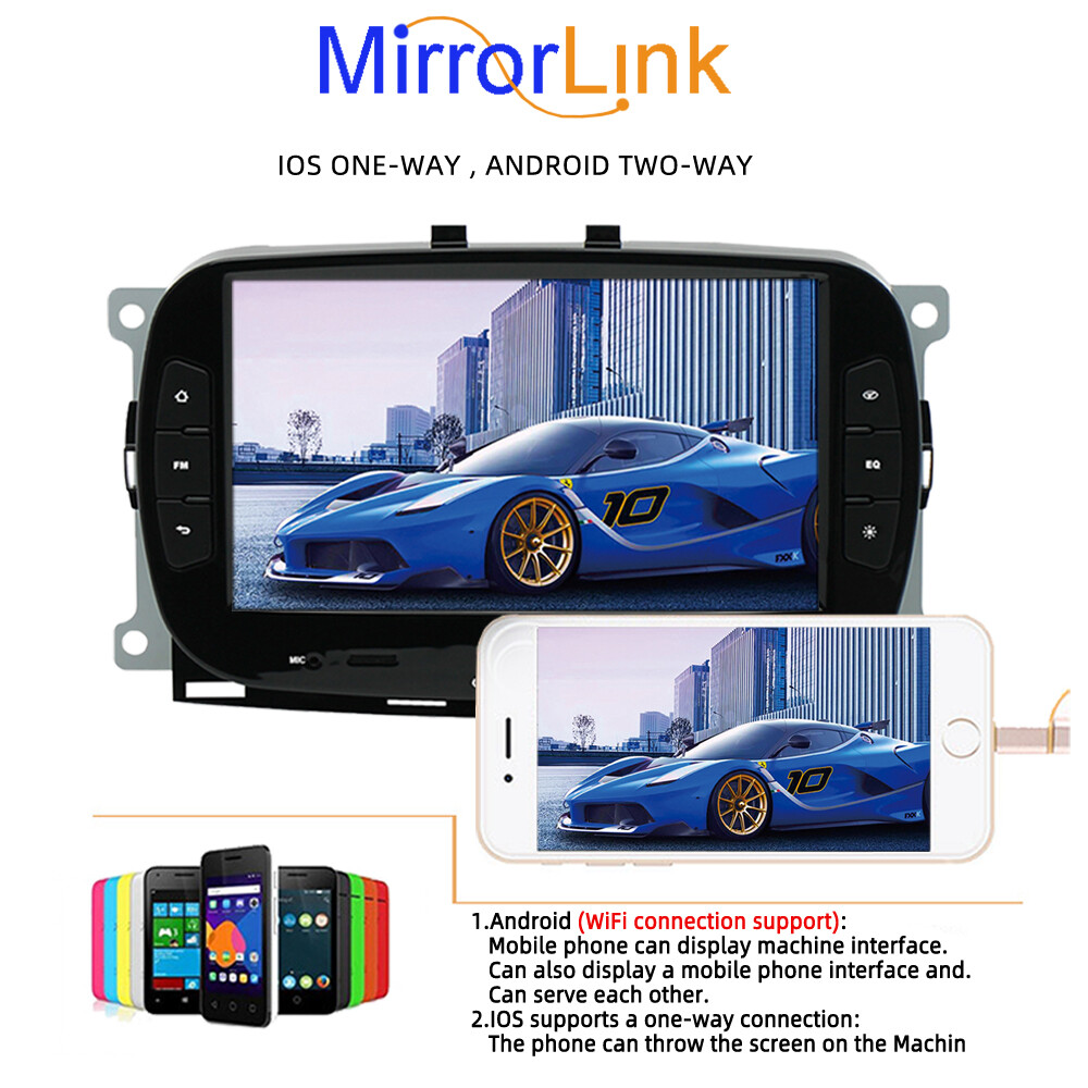 7″ Touchscreen Android11 32G Car Radio GPS WiFi Bluetooth Fit 2016-2019 fiat 500