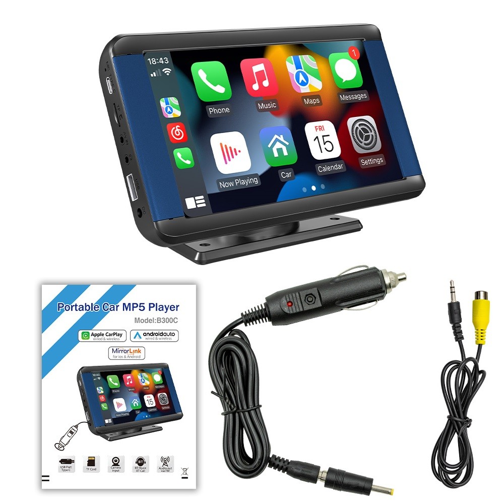 7” LCD Car MP5 Player With Remote Control Android Auto Carplay BT FM Radio