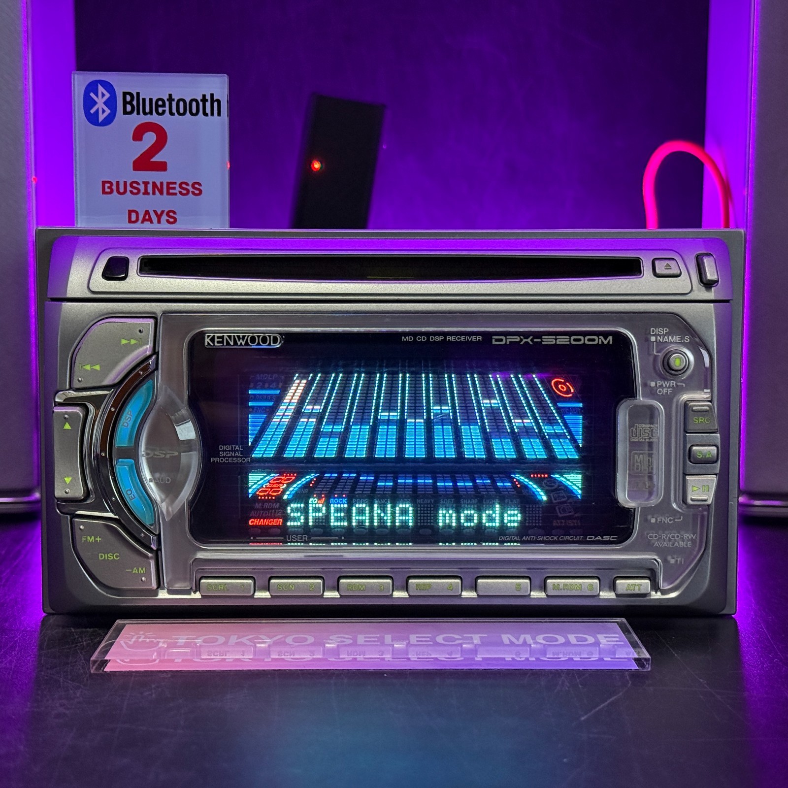 Kenwood DPX-5200M 2DIN CD MD Player Car Audio Added Bluetooth JDM Tested Stock