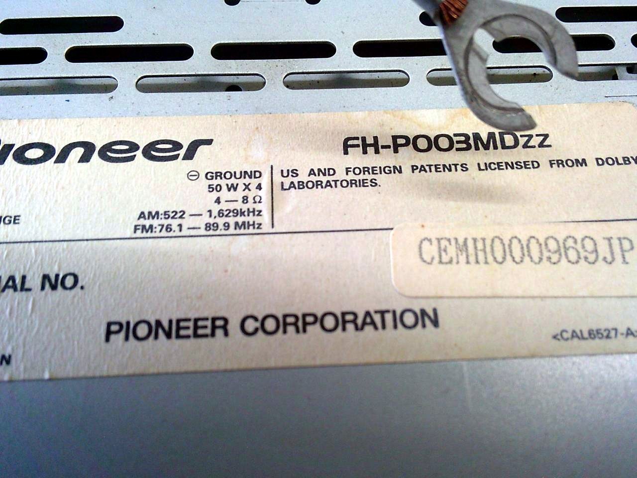 Pioneer carrozzeria FH-P003MD Car Stereo Receiver Tested Working MD Japan JDM
