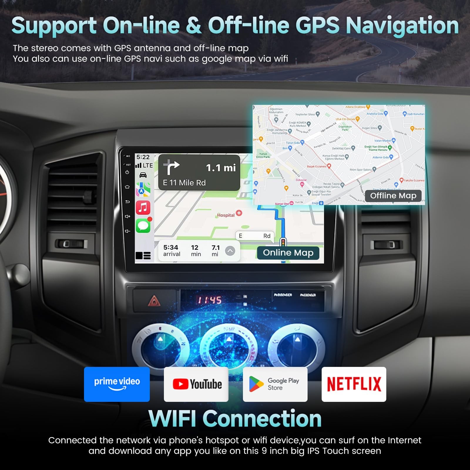 Mantian Android Car Stereo For Honda Crv 2007 2008 2009 2010 2011 Wireless