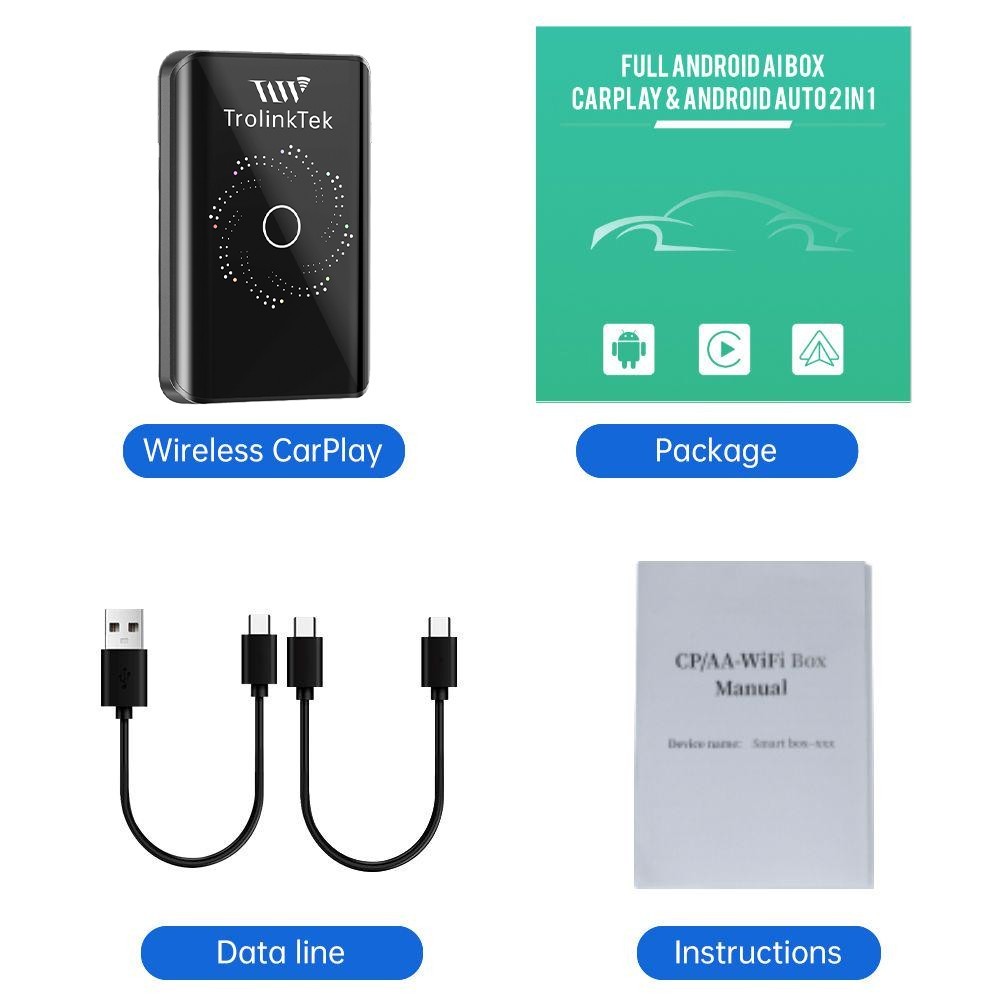3 in 1 Ai Box Carplay/Android Auto Wireless Adapter Video Box Netflix-YouTube