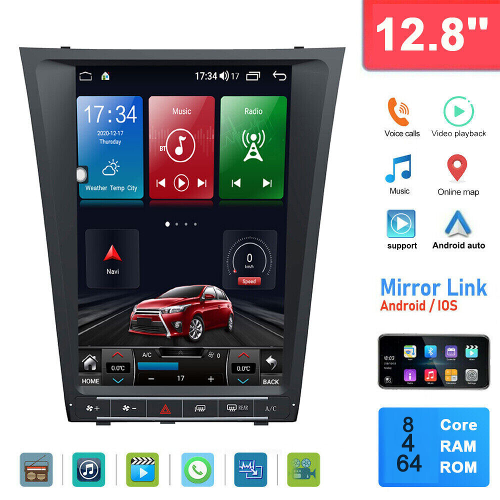 For Lexus GS GS300 GS350 GS400 430 460 Car Stereo Radio Player GPS Android 4+64G