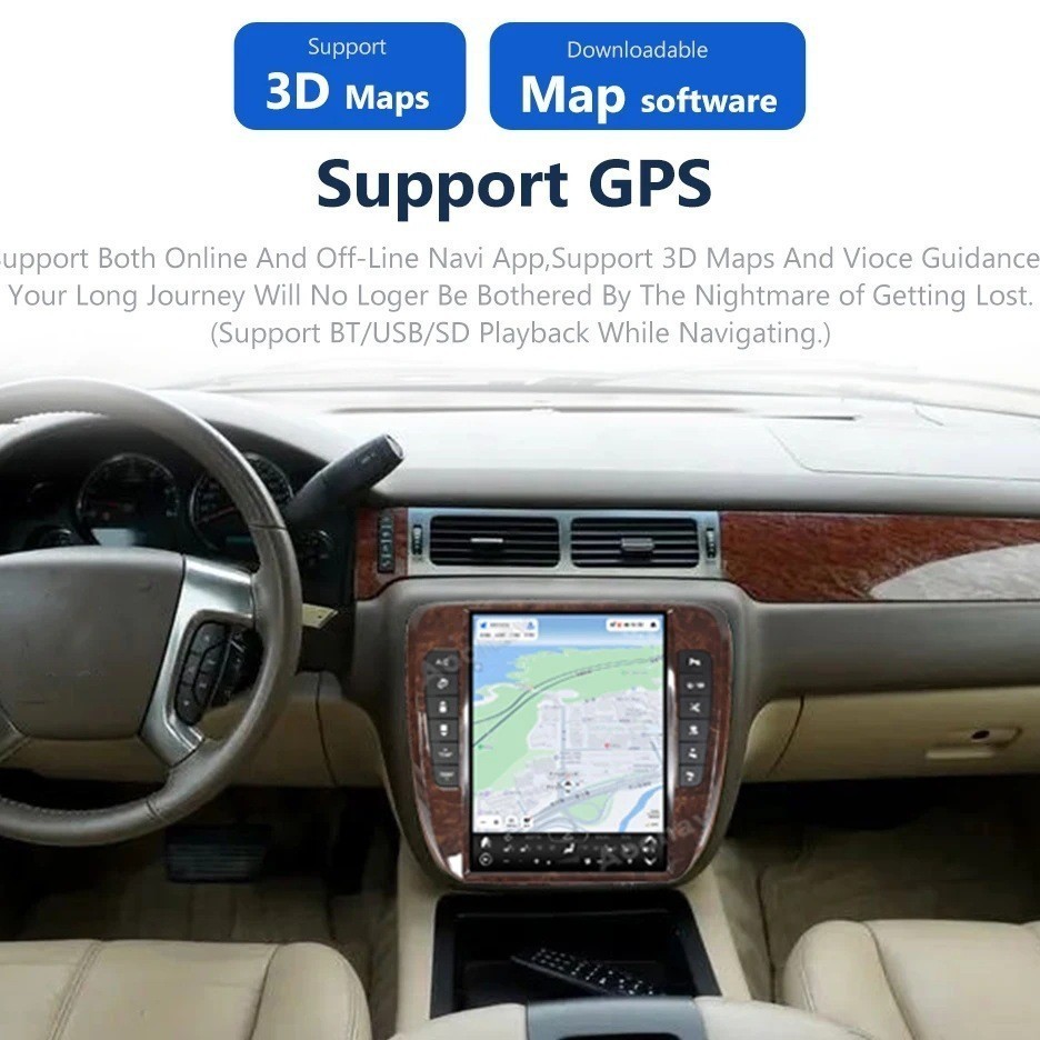 13″ Carplay Stereo Radio For Silverado Tahoe Suburban GMC Yukon GPS Navigation
