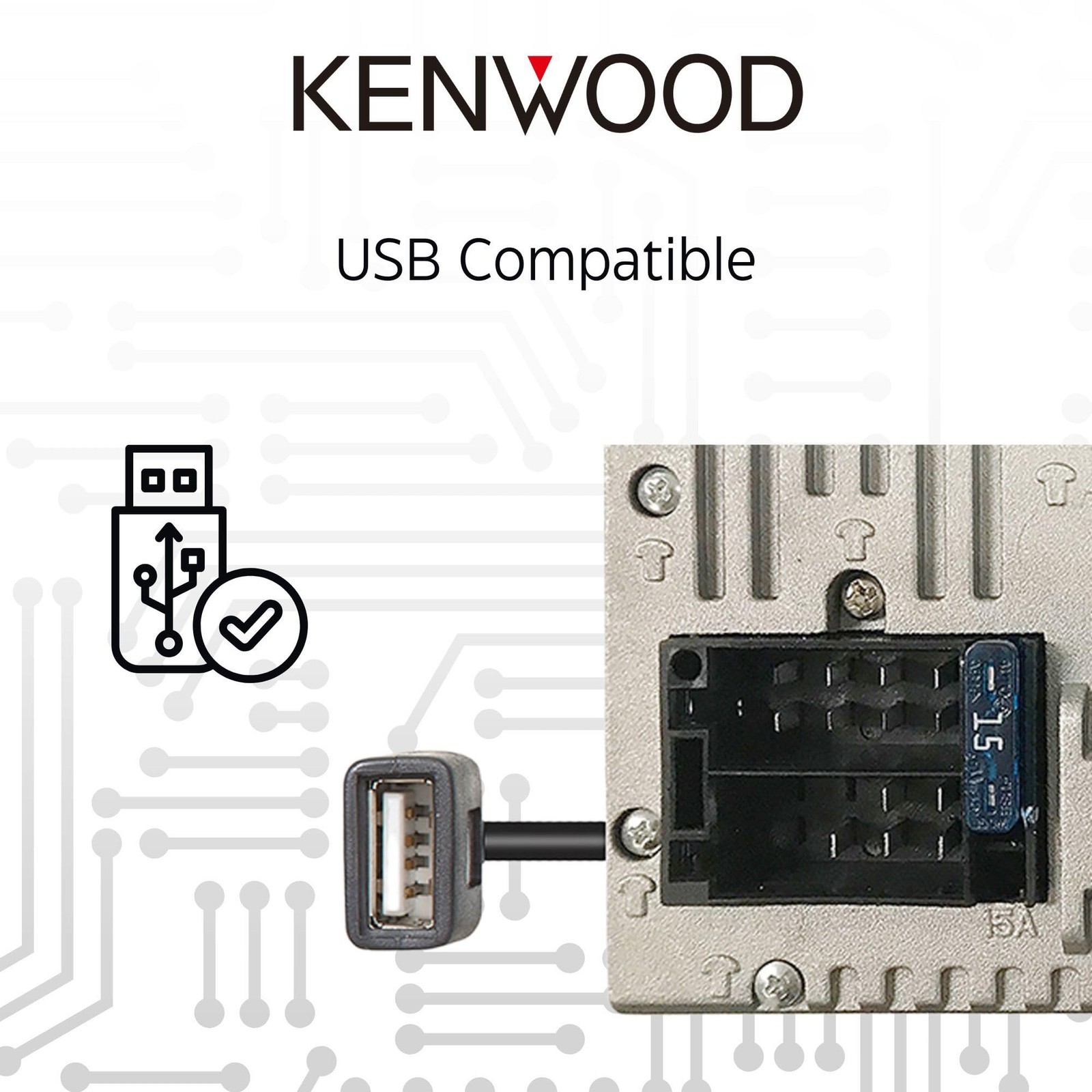 Kenwood DMX129BT 6.8″ LCD Touchscreen Digital Car Stereo AM FM Bluetooth USB