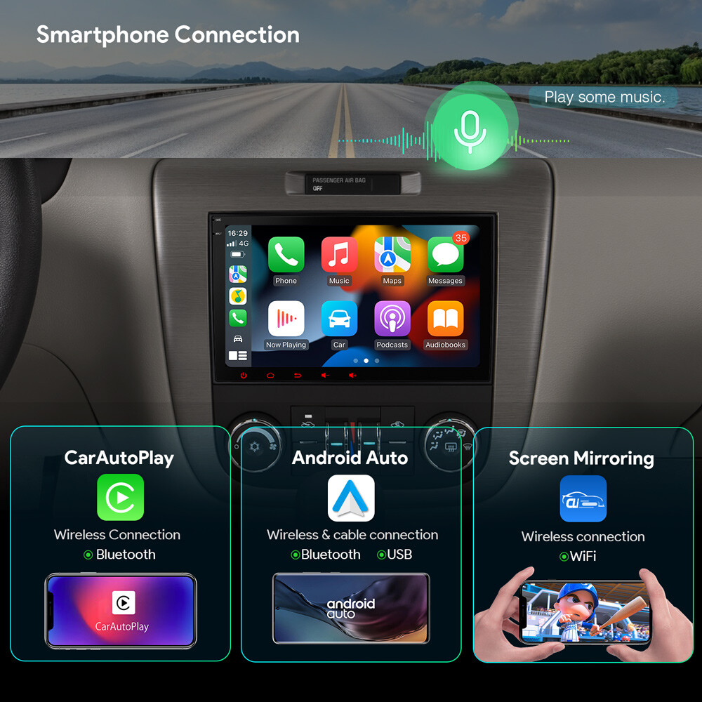 8″ Android 14 8-Core 4+64GB Car Stereo GPS Radio 4G WIFI For Chevrolet GMC Buick