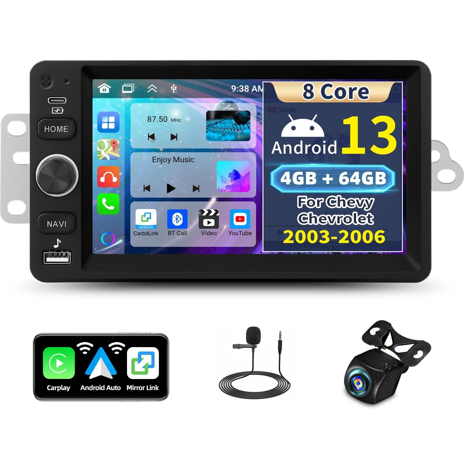 4G+64G 8 Core Android Car Stereo for Chevy Chevrolet Silverado SSR Tahoe 2003…