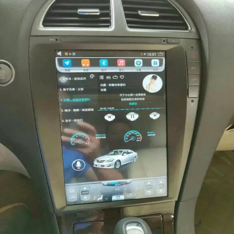 12.8″ Android Carplay GPS Stereo Radio Screen For Lexus ES240/350 2006-2012