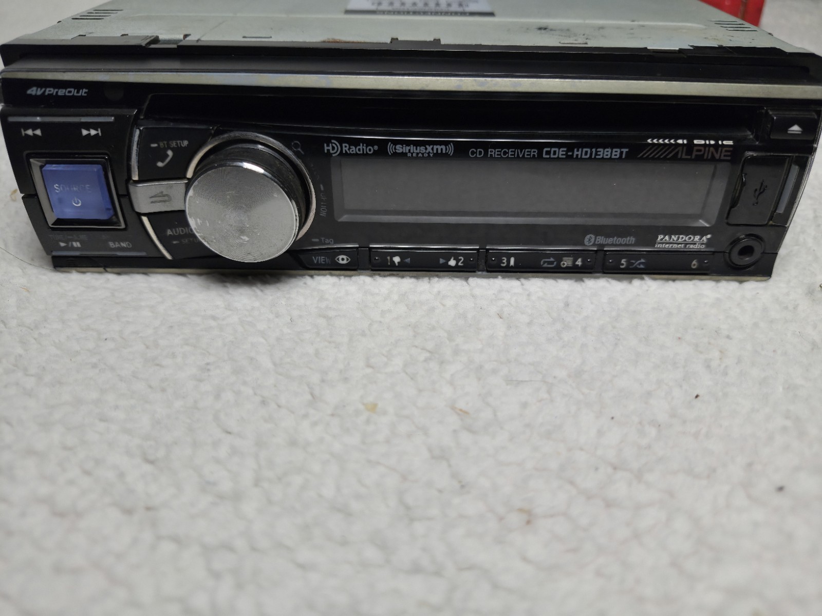Alpine CDE-HD138BT Single Din Car Stereo w/ Case – Bluetooth CD Player Aux Usb