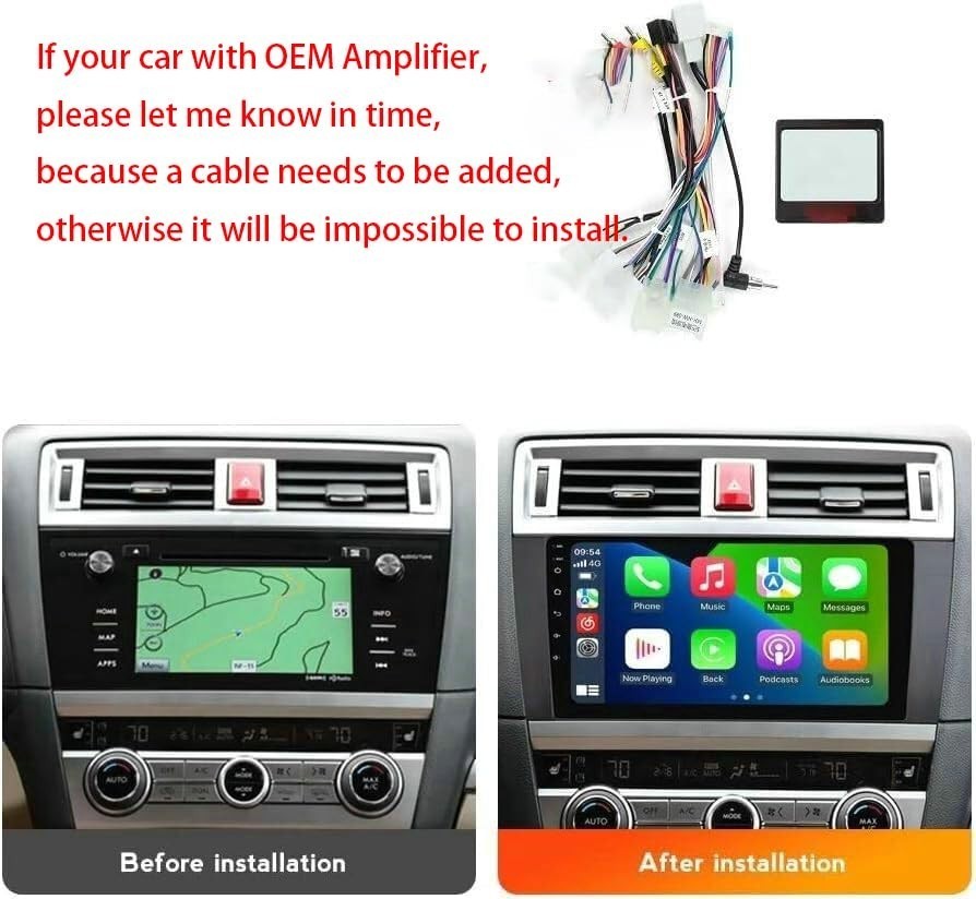 Car Radio Stereo Carplay For 2015-2018 Subaru Legacy Outback 4+64G 9in FM Stereo