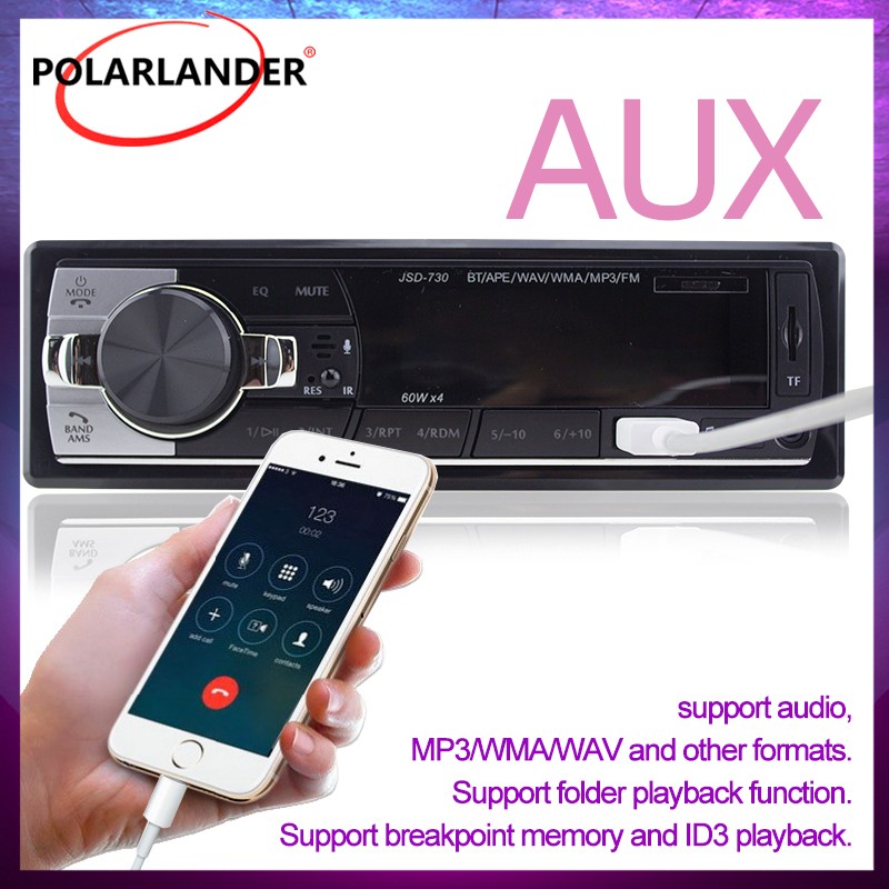 Car Radio Receiver 1 Din FM MP3 USB SD AUX With Remote Control Bluetooth
