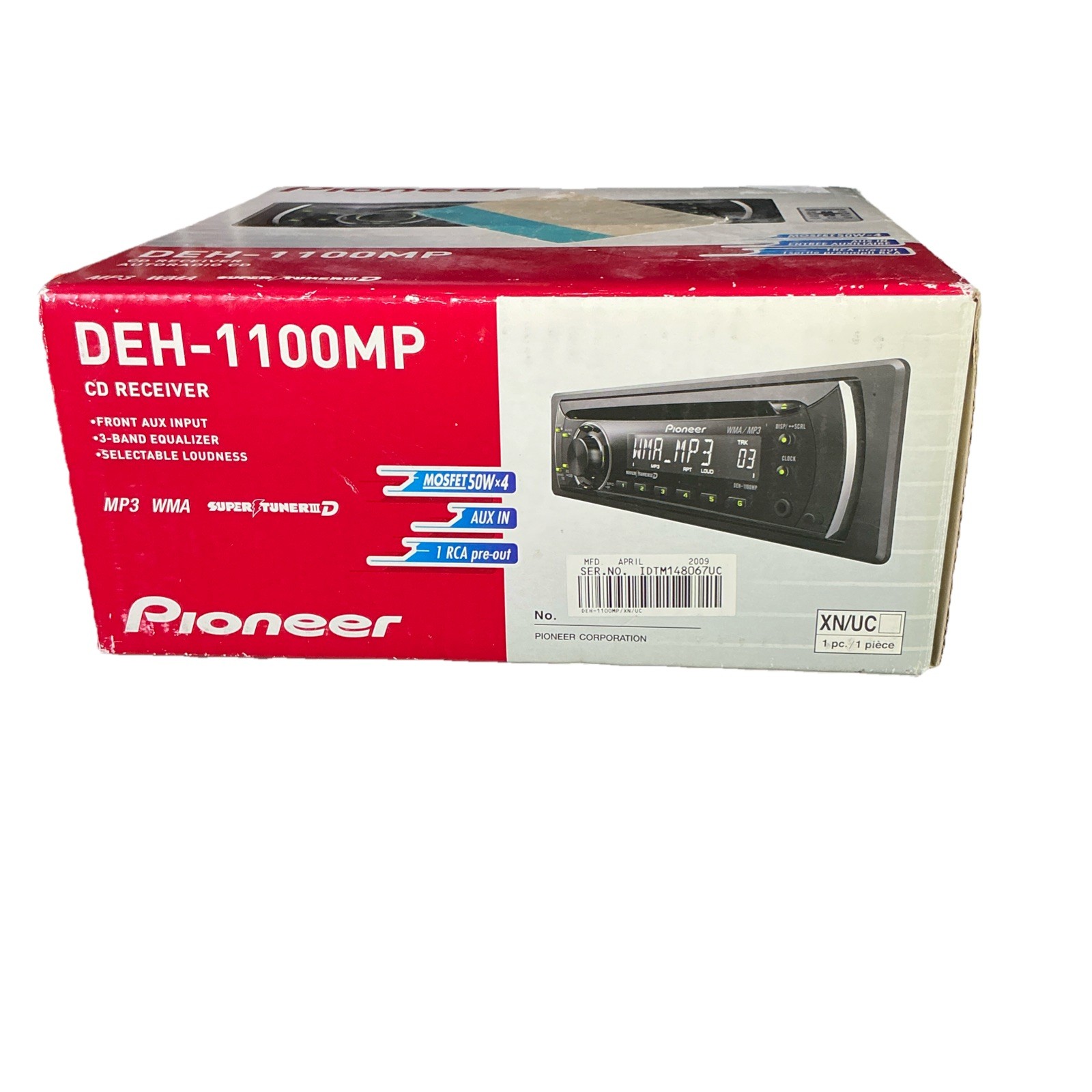 Pioneer DEH-1100MP Car CD Receiver Stereo MP3 WMA AUX New in Box