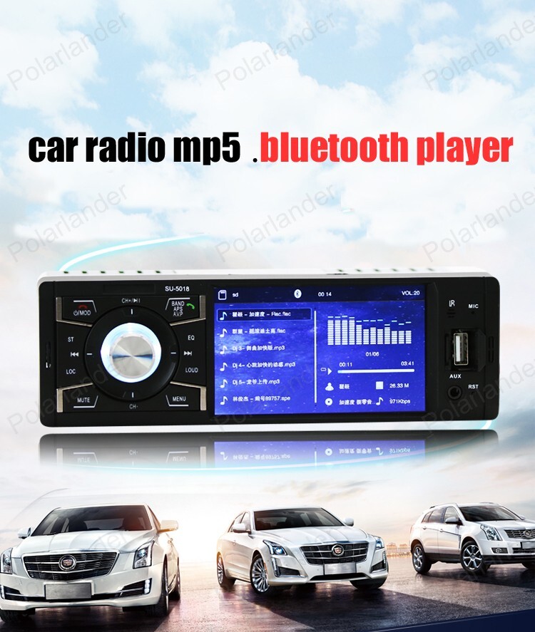 Single 1 DIN USB / TF card Bluetooth Car RadioMP5 remote control AUX/SD 4.1-inch