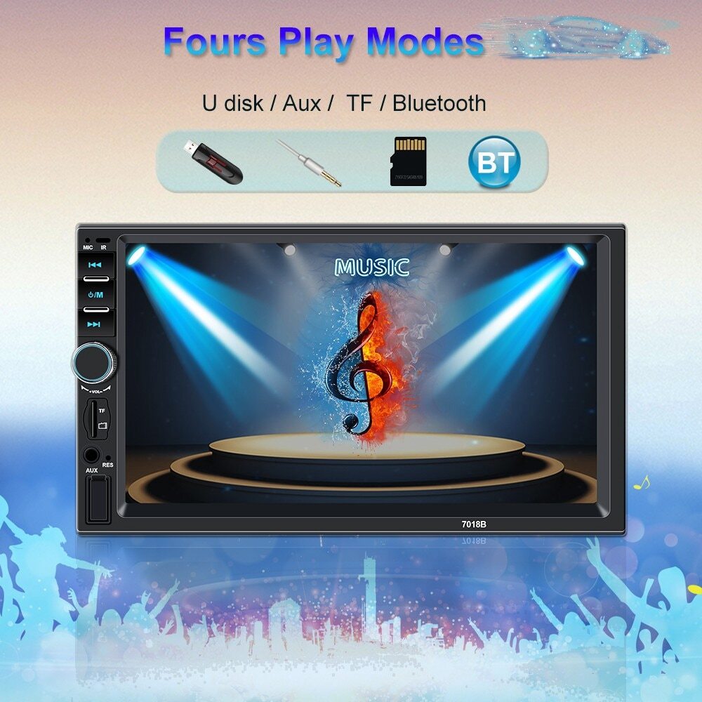 7in Car Radio MP5 Player 2 Din Stereo Touch Screen Automotive Multimedia Monitor