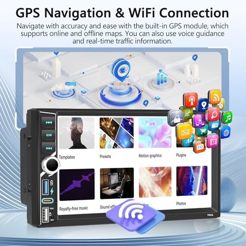 4+64G 7″ Android 13 Car Stereo Radio Bluetooth IPS 4+64G 7″ Car Stereo with SWC