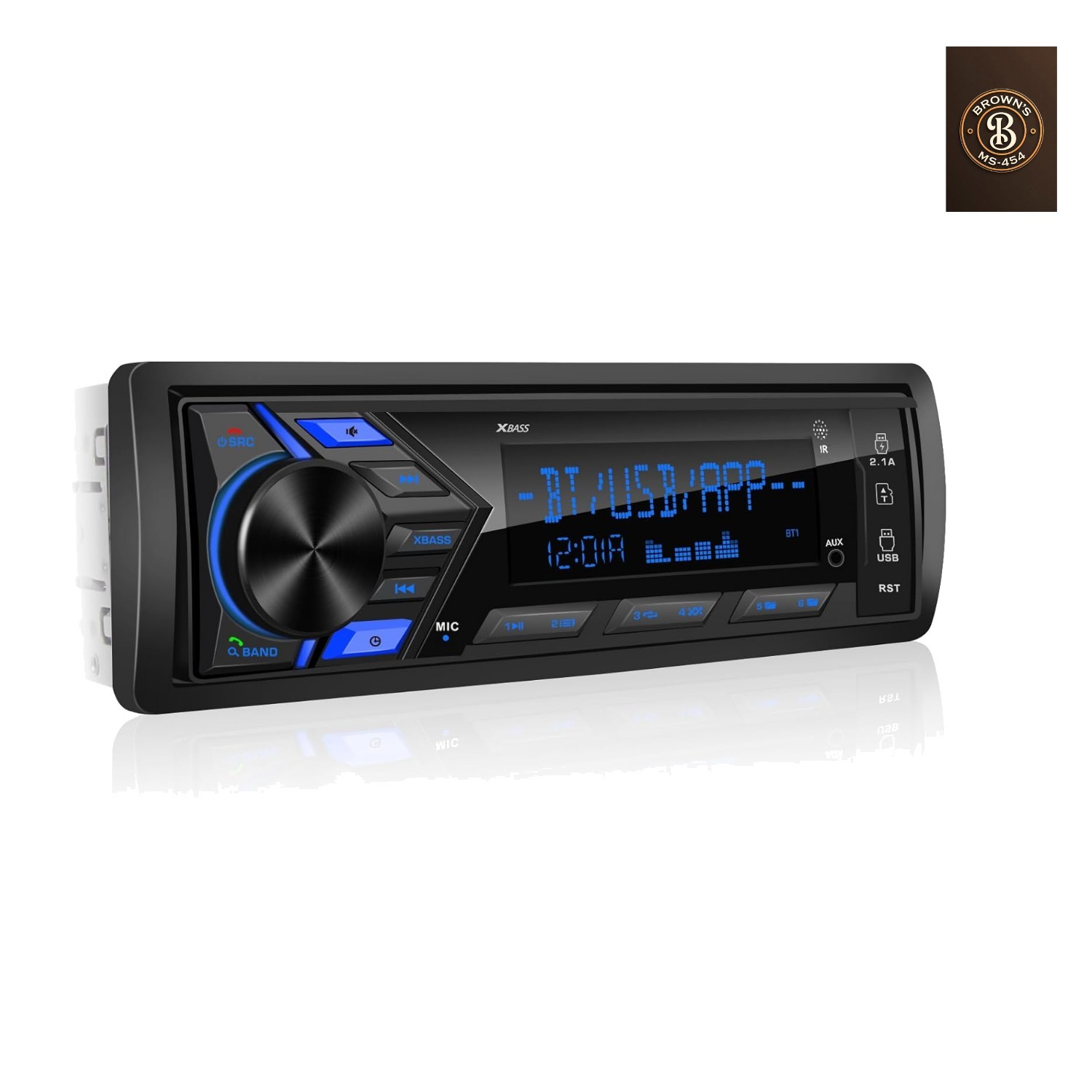 Single Din Car Stereo Bluetooth: 1-Din Car Radio Receiver – in Dash Digital M…