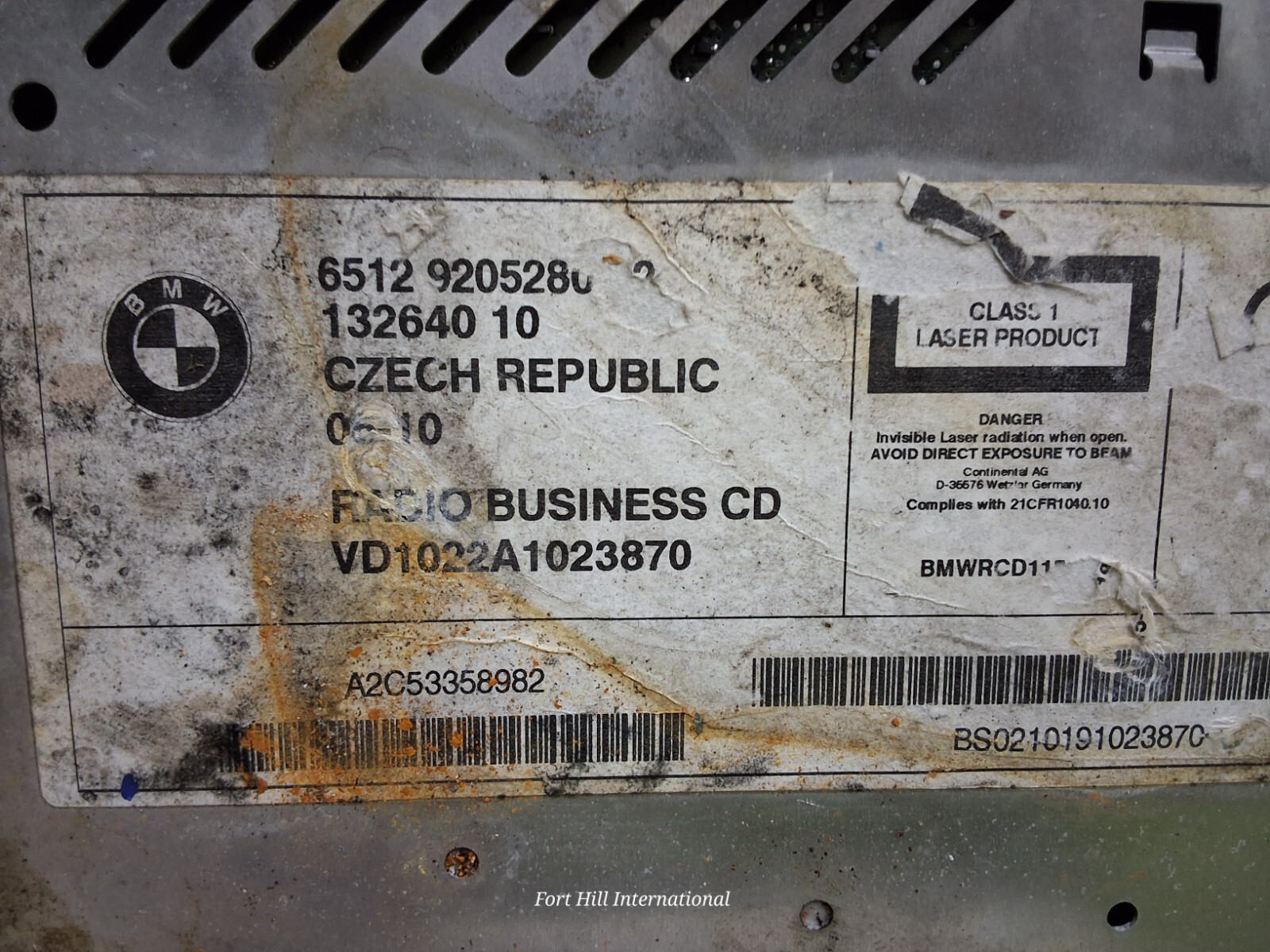 05 06 07 08 09 10 BMW X3 AM FM business CD radio 6512 9205280