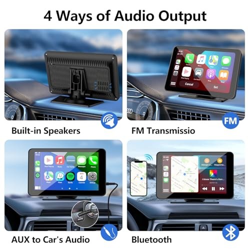 Carplay Screen for Car, 7” Wireless CarPlay & Android Auto- Upgrade Portable