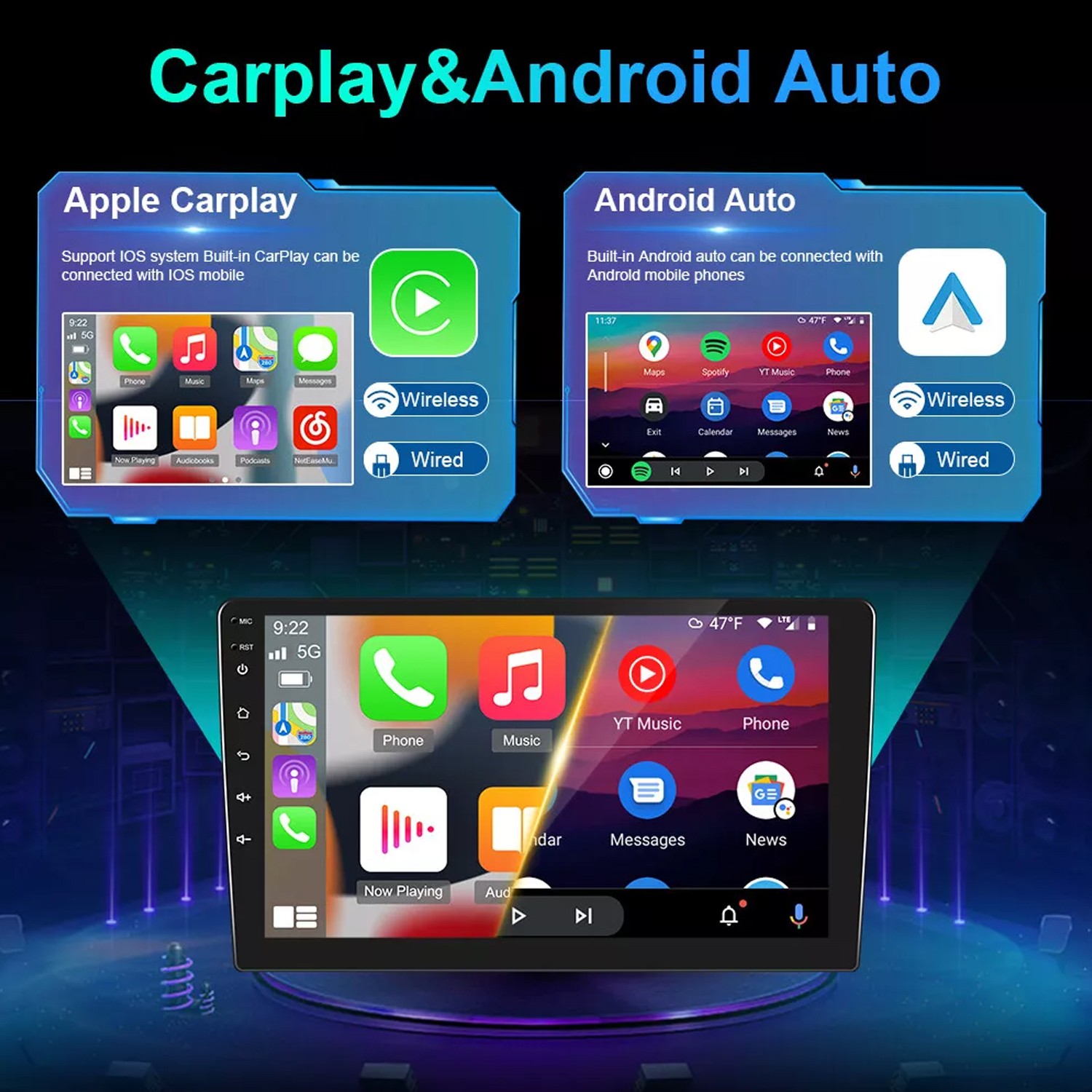 ANDROID 12.0 FOR HONDA ACCORD 2008-2013 CAR STEREO RADIO APPLE CARPLAY GPS WIFI